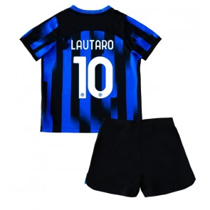 Inter Milan Lautaro Martinez #10 Replica Home Stadium Kit for Kids 2023-24 Short Sleeve (+ pants)